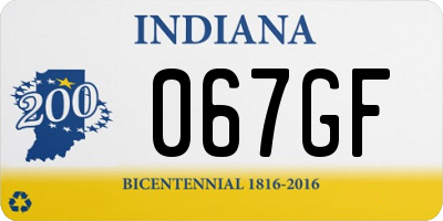 IN license plate 067GF