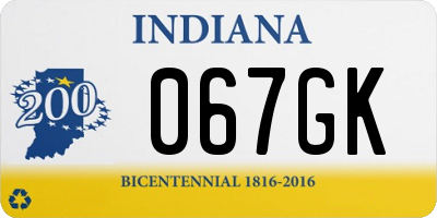 IN license plate 067GK