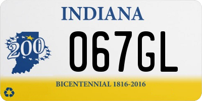 IN license plate 067GL