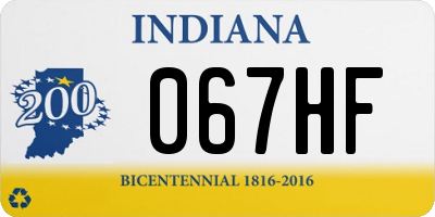 IN license plate 067HF