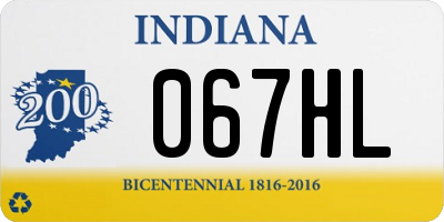 IN license plate 067HL