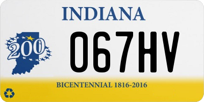 IN license plate 067HV