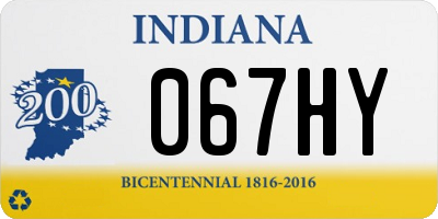 IN license plate 067HY