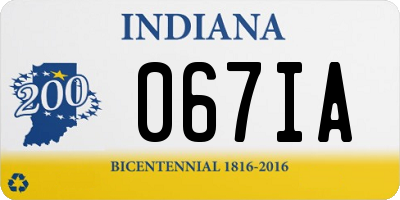 IN license plate 067IA