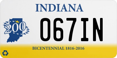 IN license plate 067IN