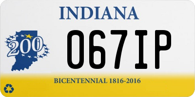 IN license plate 067IP