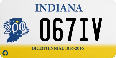 IN license plate 067IV