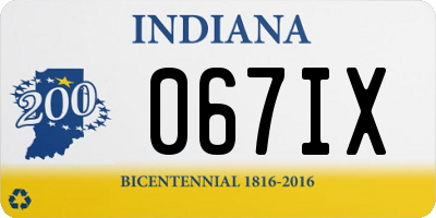 IN license plate 067IX