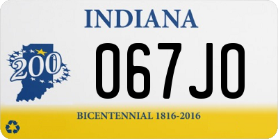 IN license plate 067JO