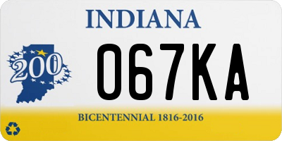 IN license plate 067KA