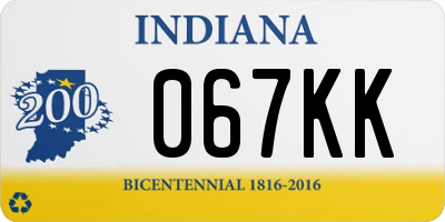 IN license plate 067KK