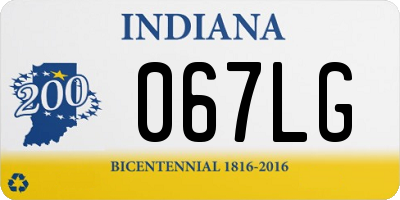 IN license plate 067LG