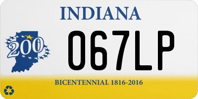 IN license plate 067LP