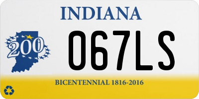 IN license plate 067LS