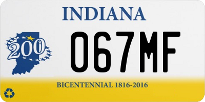 IN license plate 067MF