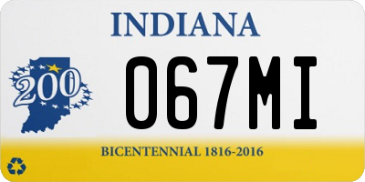 IN license plate 067MI