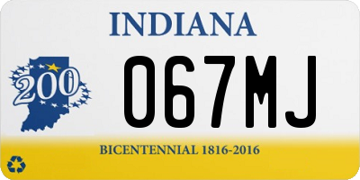 IN license plate 067MJ