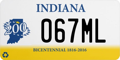 IN license plate 067ML