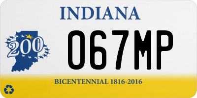 IN license plate 067MP