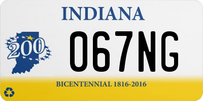 IN license plate 067NG