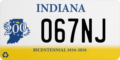 IN license plate 067NJ