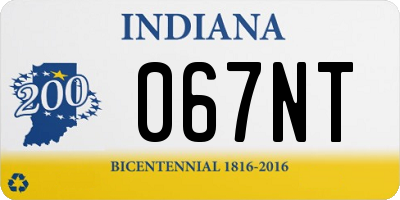 IN license plate 067NT