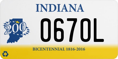 IN license plate 067OL