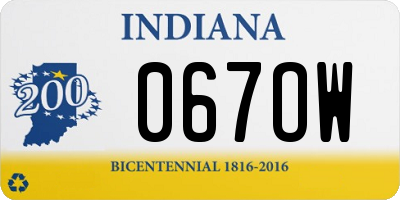 IN license plate 067OW