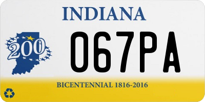 IN license plate 067PA