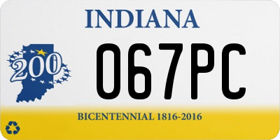 IN license plate 067PC