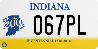 IN license plate 067PL