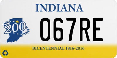 IN license plate 067RE