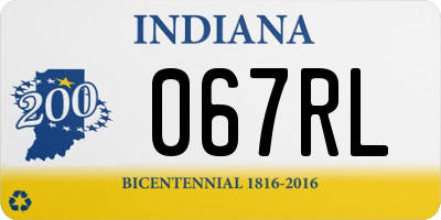 IN license plate 067RL
