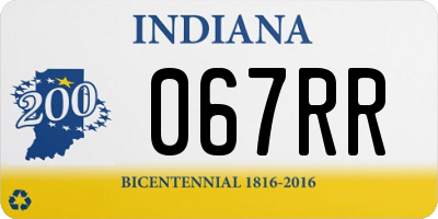 IN license plate 067RR