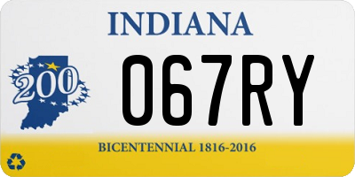 IN license plate 067RY