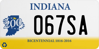 IN license plate 067SA