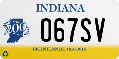 IN license plate 067SV