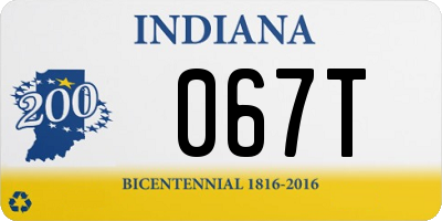 IN license plate 067T