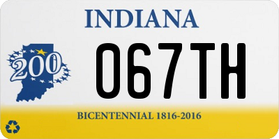 IN license plate 067TH