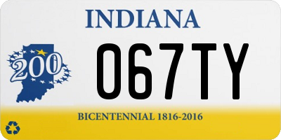 IN license plate 067TY