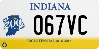 IN license plate 067VC