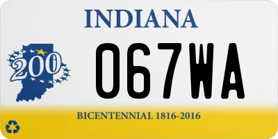 IN license plate 067WA