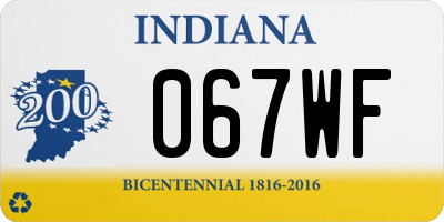 IN license plate 067WF