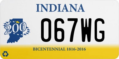 IN license plate 067WG
