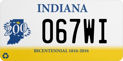 IN license plate 067WI