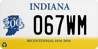 IN license plate 067WM