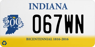 IN license plate 067WN