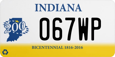 IN license plate 067WP