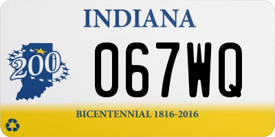 IN license plate 067WQ