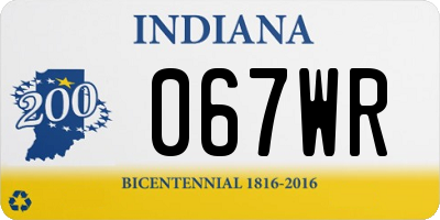 IN license plate 067WR